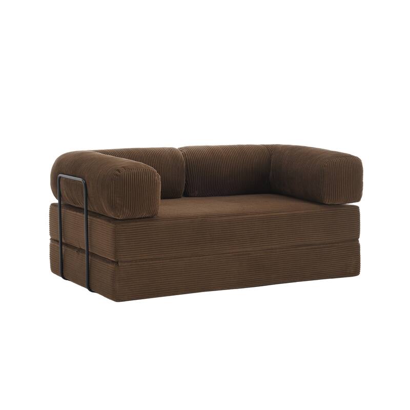 2 Set Corduroy Large Couch Convertible Floor Sofa Bed Sleeper