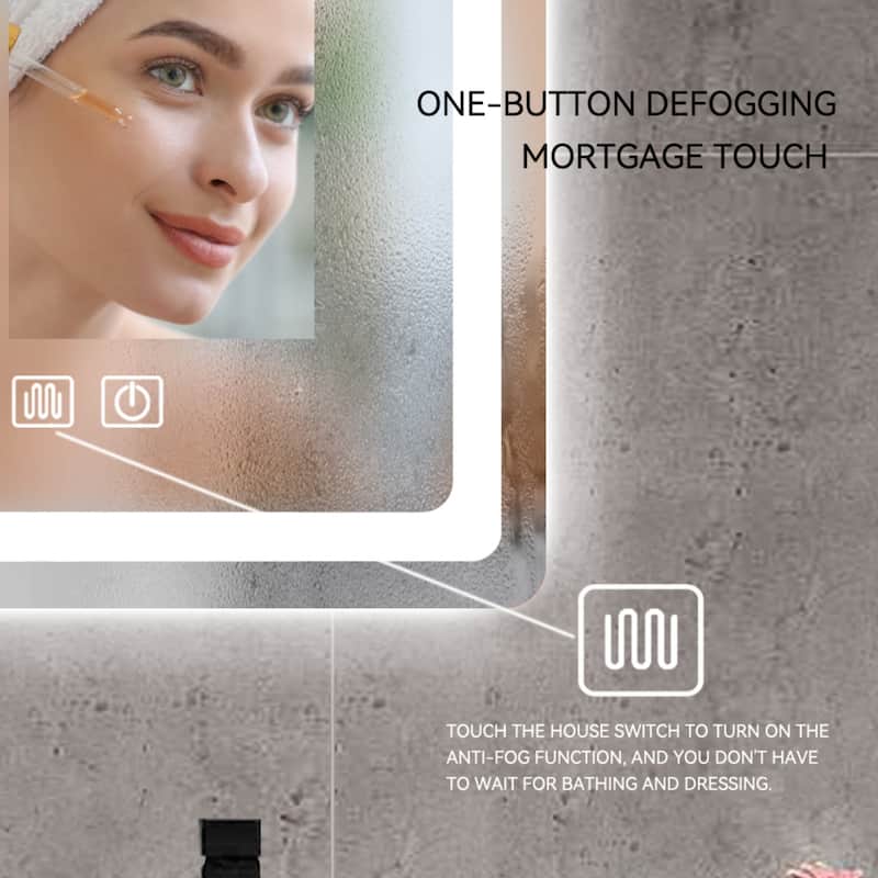 Rectangular Round Corner Bathroom Vanity Mirror