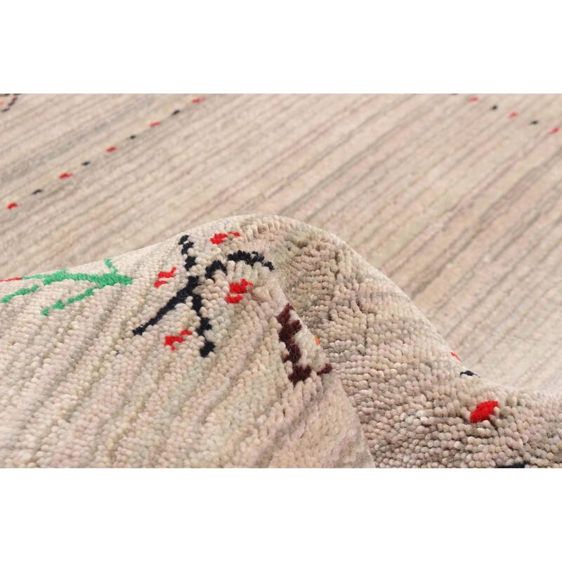 ECARPETGALLERY Hand Loomed Kashkuli Gabbeh Tan Wool Rug - 3'0 x 4'9