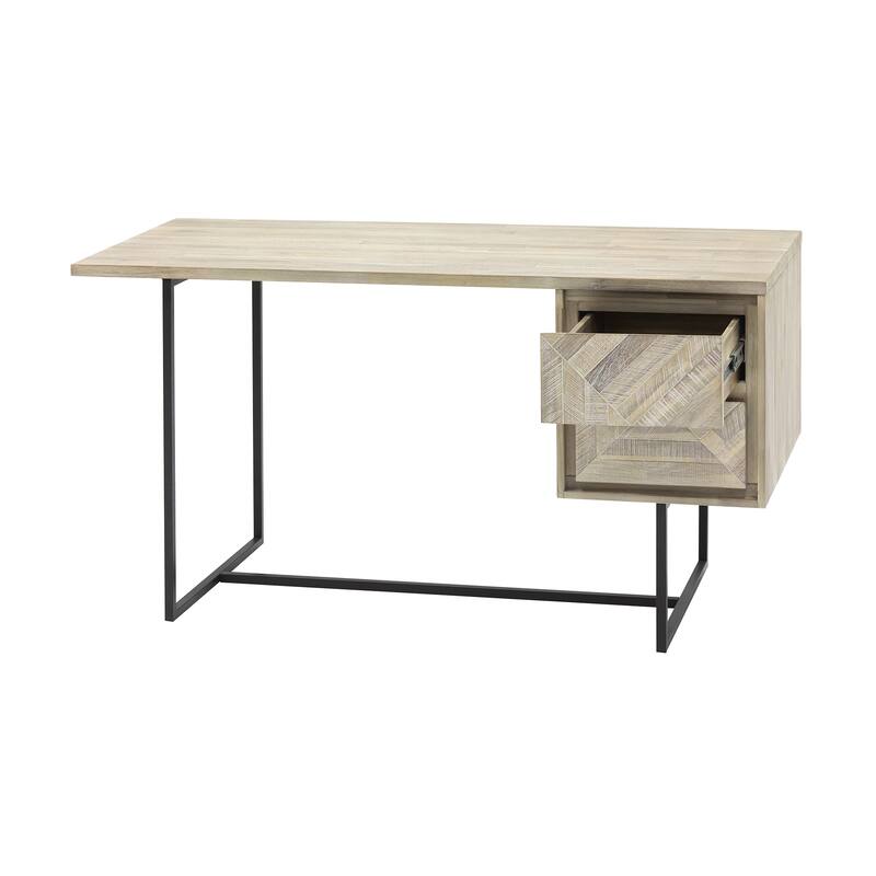 Peridot 2 Drawer Desk in Natural Acacia Wood