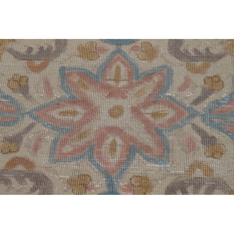 Floral Tabriz Persian Rug Hand-Knotted Traditional Wool Carpet - 7'0"x 10'8"