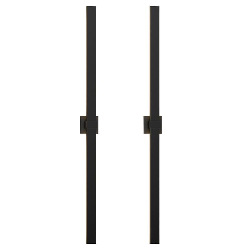 1-Light Black/White Aluminum LED Outdoor Wall Sconce (1 Pack / 2 Pack) - 2Pack/63in - Black