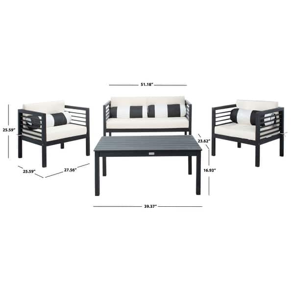 SAFAVIEH Outdoor Living Alda 4-piece Set with Accent Pillows - 51"W x 26"D x 26"H