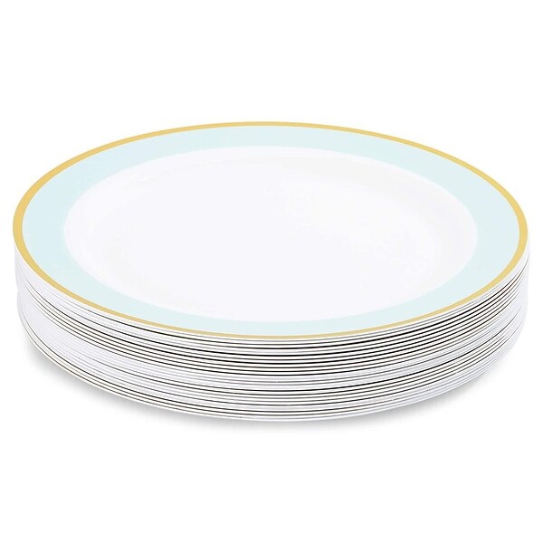mint green plastic plates