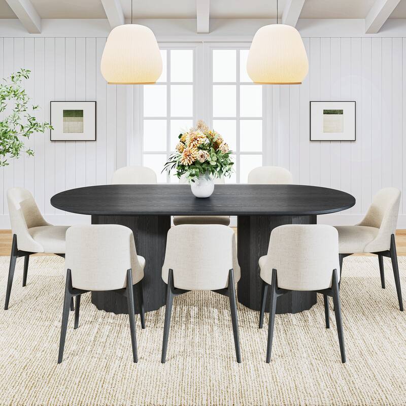 86" Double Pedestal Solid Wood Dining Table