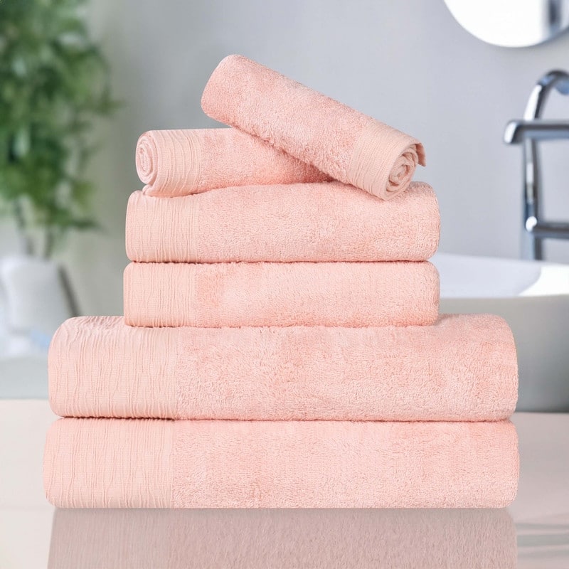 Superior Sierra Rayon From Bamboo Cotton Blend 6 Piece Bathroom Towel Set