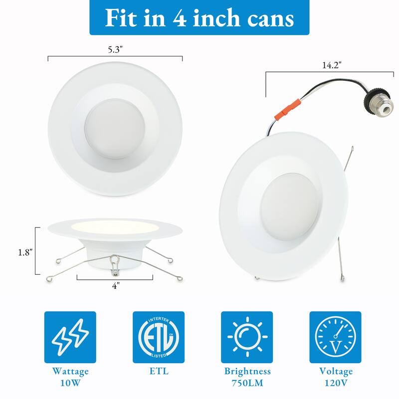 Flush Mount Round Ceiling Light 7.4" Wide 5CCT Dimmable Recessed Lighting