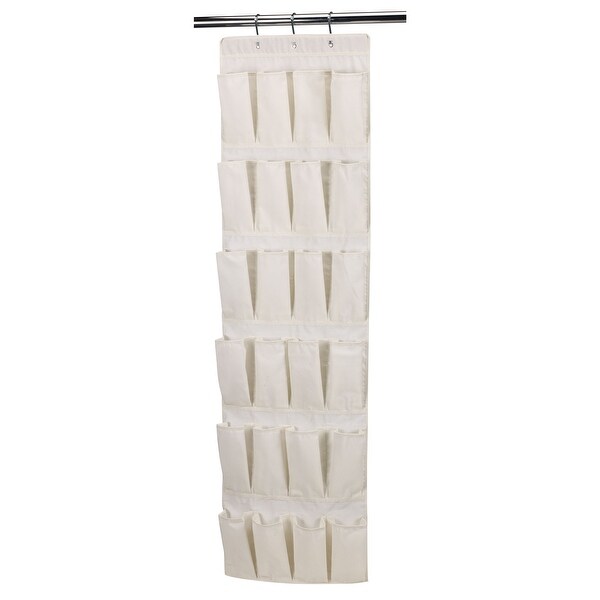 24-Pocket Over the Door Shoe Organizer - 2.0"L x 18.0"W x 64.5"H