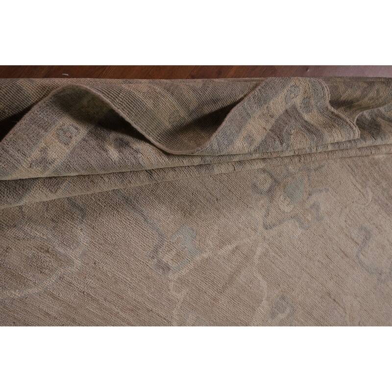 Vegetable Dye Oushak Oriental Area Rug Handmade Floral Wool Carpet - 8'9" x 11'7"