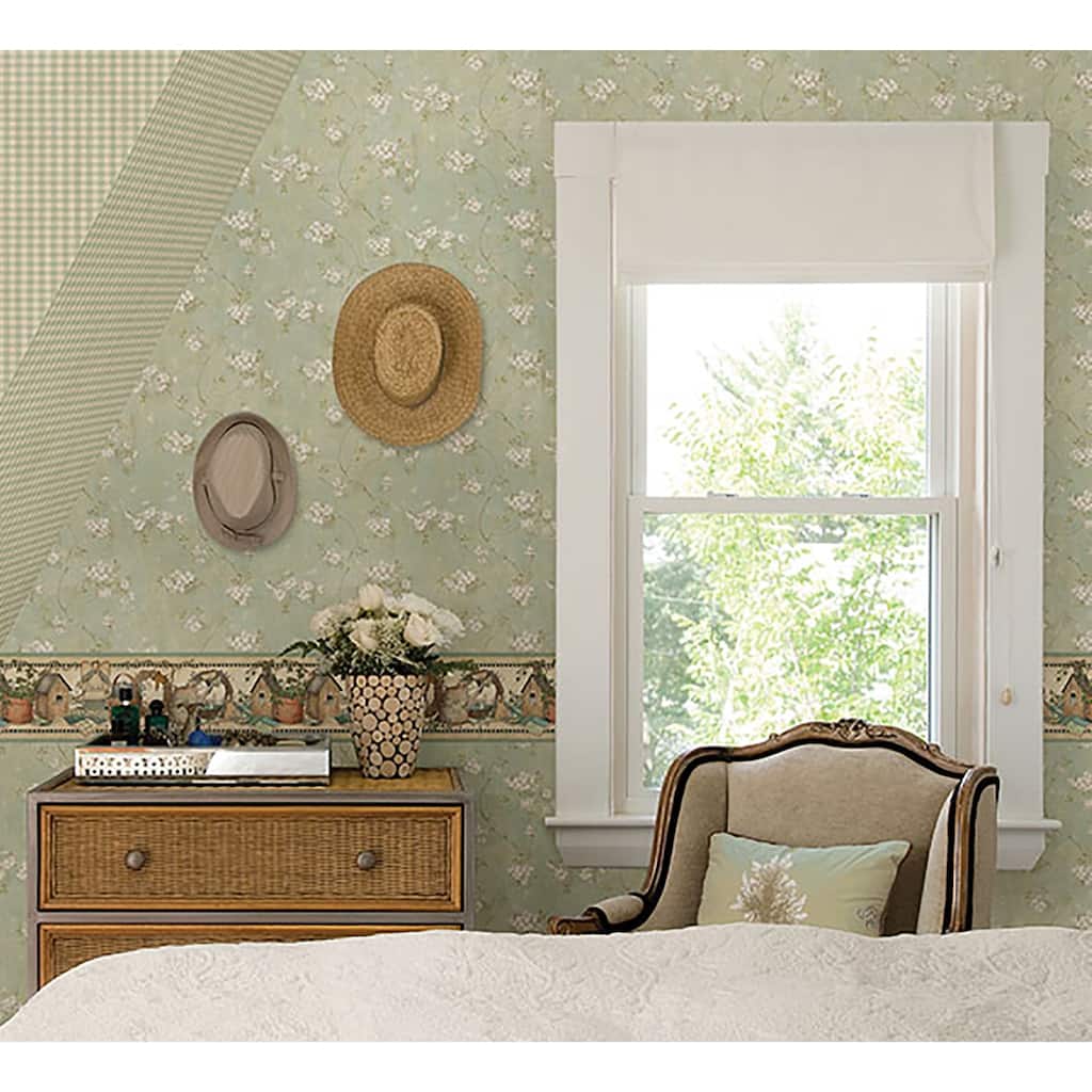 Trails Stirling Aqua Floral Trail Wallpaper
