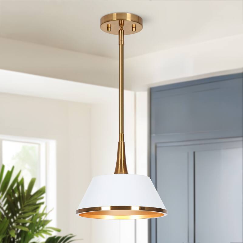 Nisa Modern Gold 1-Light Pendant Light Kitchen Island Lights for Dining Room - 9'' D x 8'' H