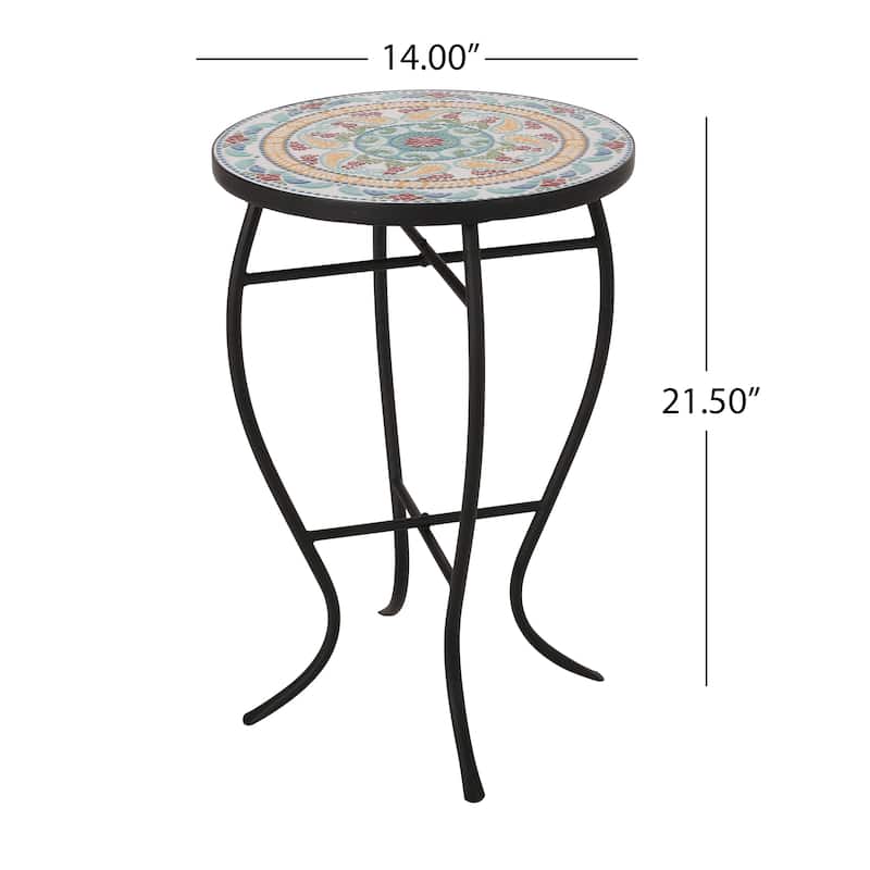 La Crescenta Outdoor Side Table with Tile Top by Christopher Knight Home