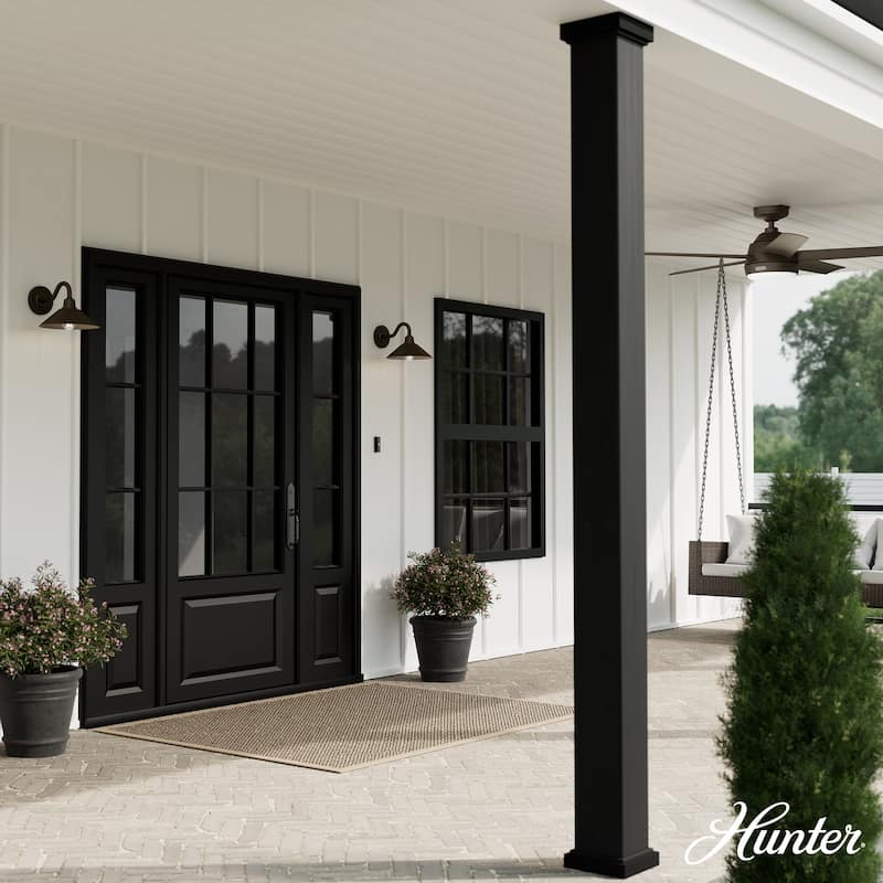 Hunter Skyflow Bronze Outdoor WeatherMax Wall Light - Modern/Contemporary - Front Porch, Patio, Garage