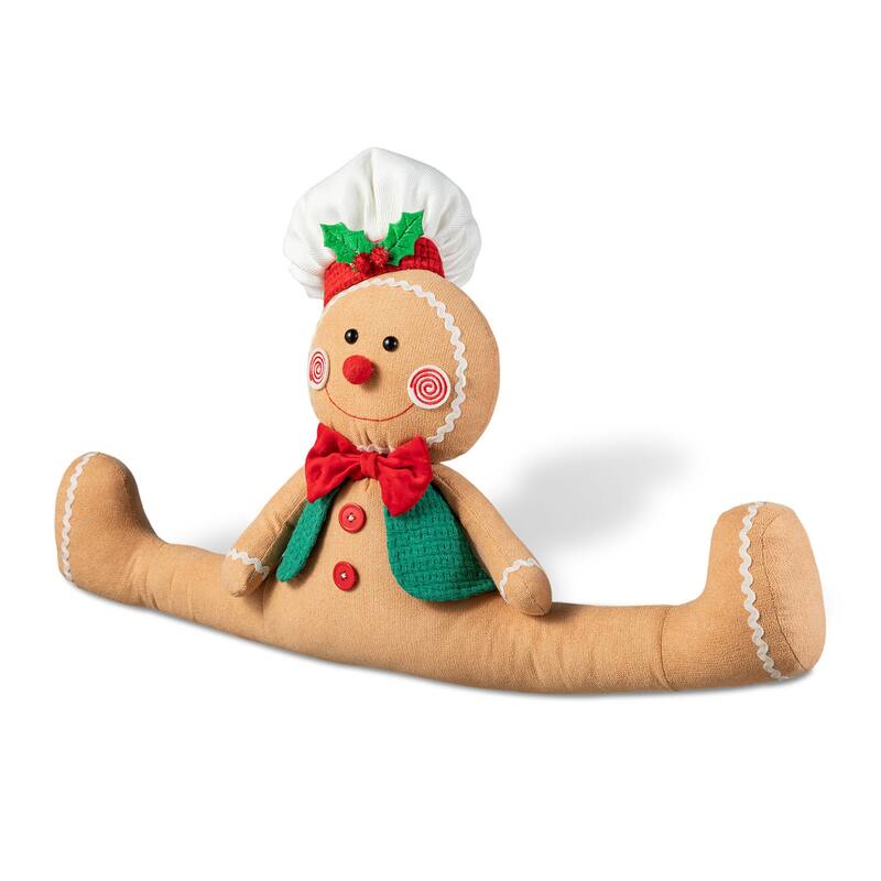 Glitzhome 39"H Telescoped Fabric Christmas Gingerbread Man Home Decor