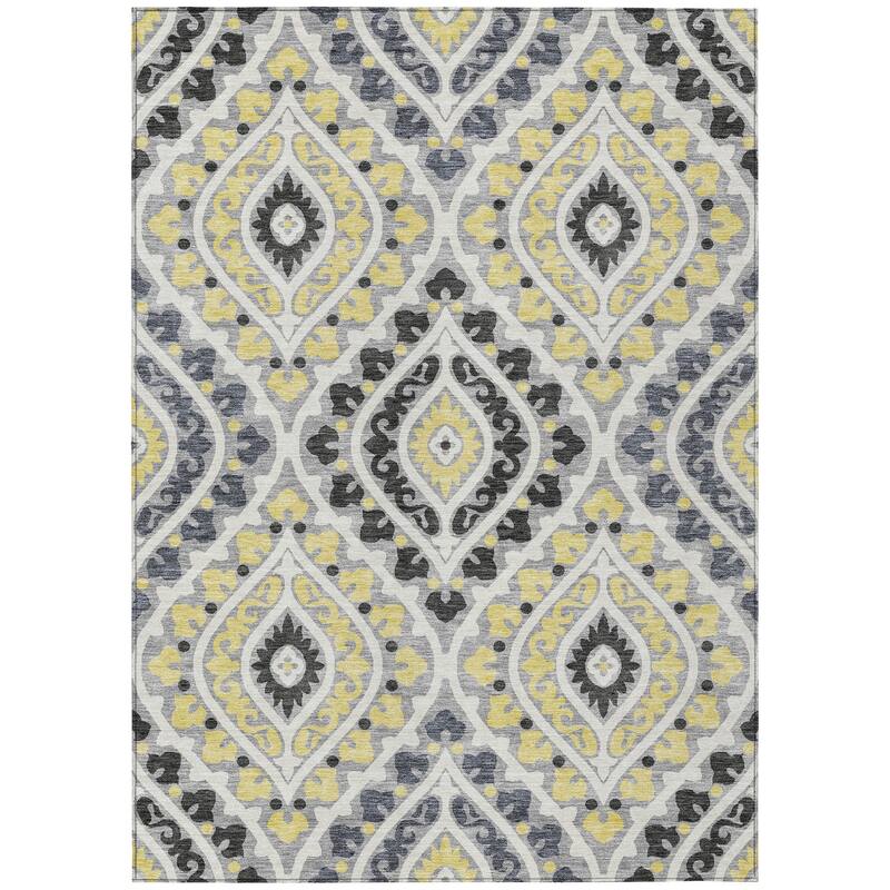 Machine Washable Indoor/ Outdoor Chantille Ttransitional Medallion Rug