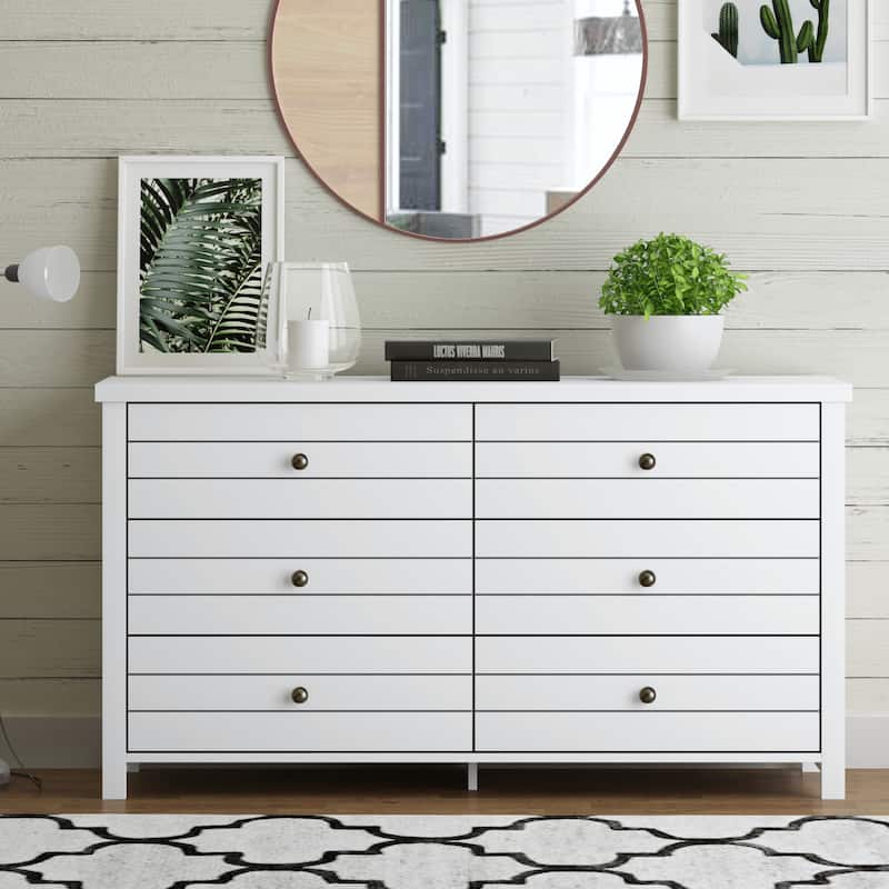 Living Essentials by Hillsdale Harmony Wood 6 Drawer Dresser