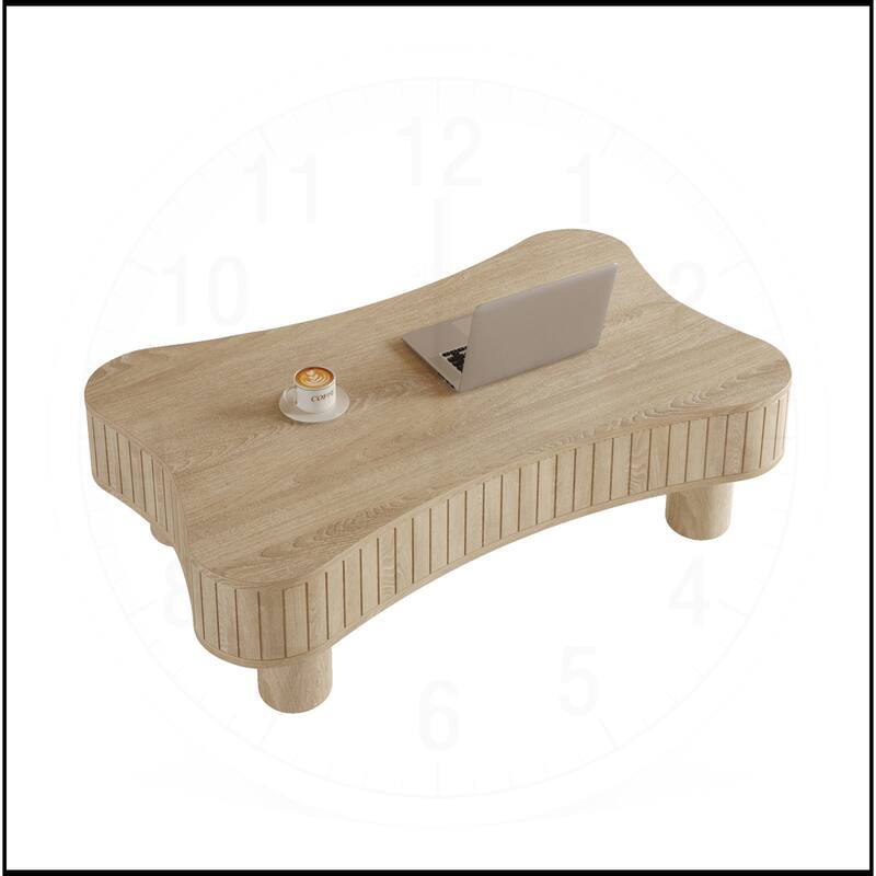 42" Lift Top Coffee Table with Fluted Panel Hidden Storage