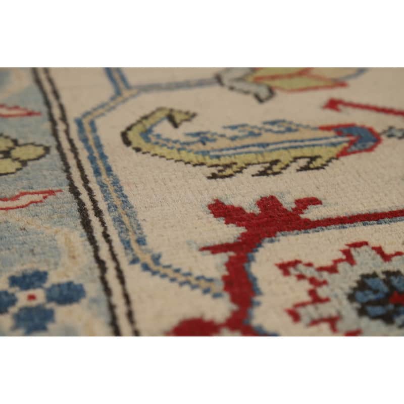 Hand Knotted Oriental 100% Wool Carpet Traditional Floral Red Kazak Area Rug - 11' 8'' X 9' 0''