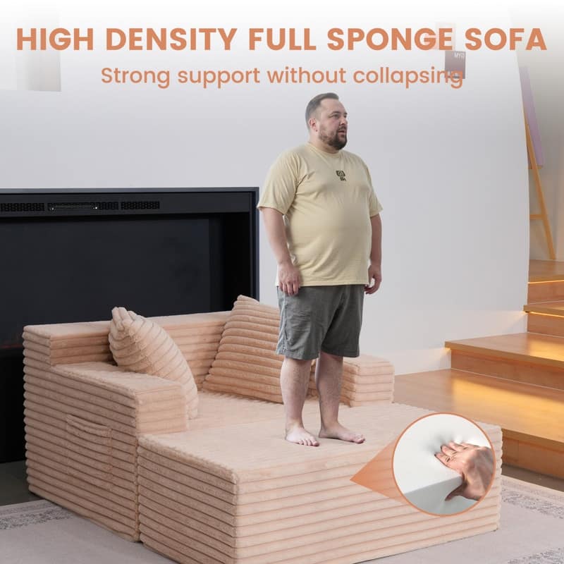 Oversized Chaise Lounge Chair, Upholstered Sofa Bed for Living Room