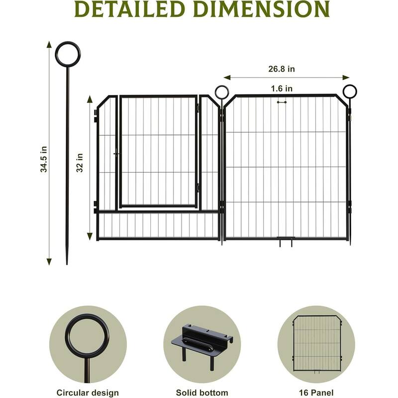 Indoor/Outdoor Dog Playpen, with Lockable Door & Anti-Rust Coating