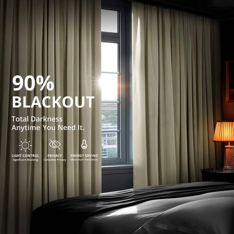 Exclusive Fabrics Signature Velvet Blackout Curtains (1 Panel) - Luxurious Single Drapery for Enhanced Light Blockage