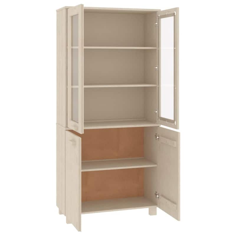 vidaXL Drawer Cabinet Display Cabinet for Living Room HAMAR Solid Wood Pine - 33.5" x 13.8" x 70.9"