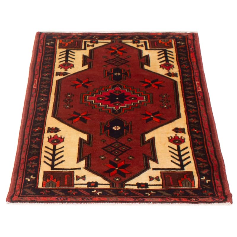 ECARPETGALLERY Hand-knotted Andelz Red Wool Rug - 3'5 x 4'8