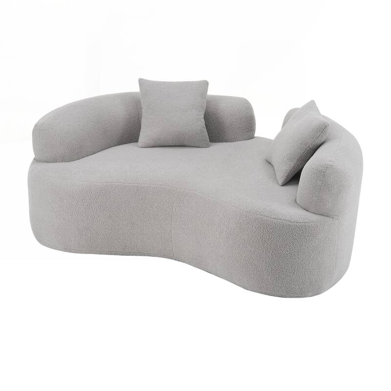 66.93 Inch Curved Loveseat Compression Sponge Sofa