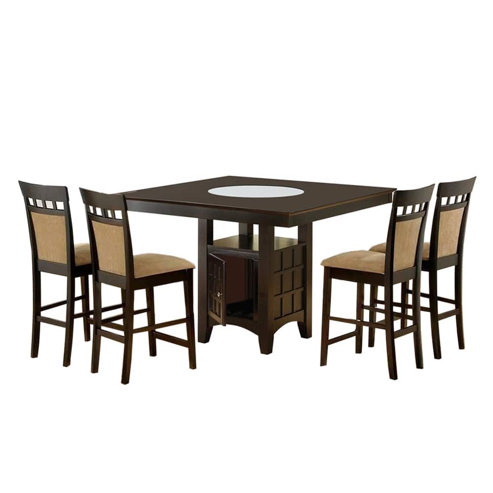Square Counter Height Dining Set in Cappuccino