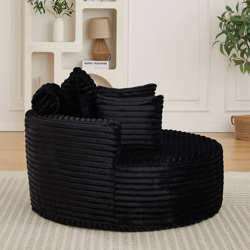 Rossetta 50"L Modern Backrest Pillow Design Fluffy Corduroy Sponge Single Sofa, No Assembly Required