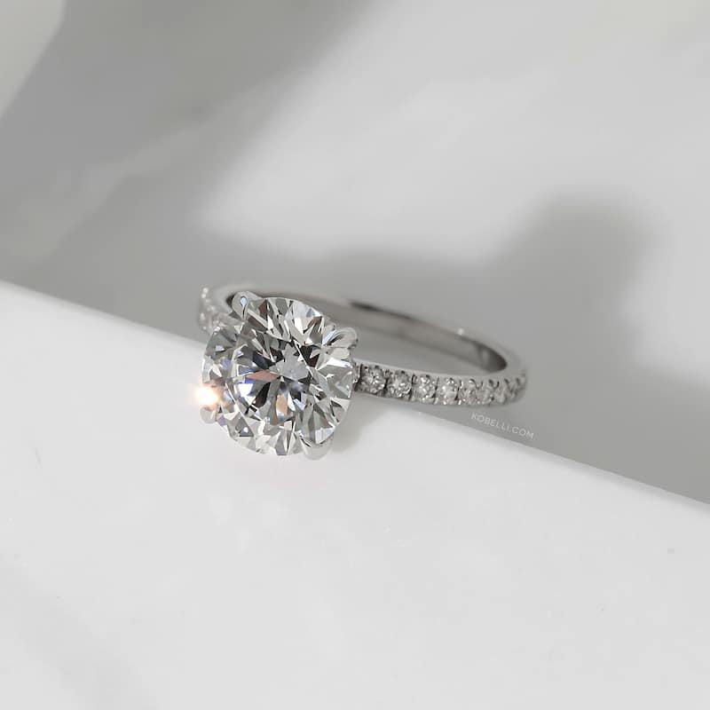 Kobelli 3.45 Carat Lab Grown Diamond Certified 14k Solid Gold Hidden Wrap Halo Ruri Engagement Ring (EF/VS)