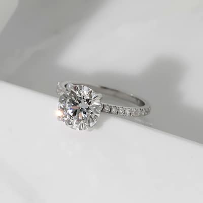 Kobelli 3.45 Carat Lab Grown Diamond Certified 14k Solid Gold Hidden Wrap Halo Ruri Engagement Ring (EF/VS)