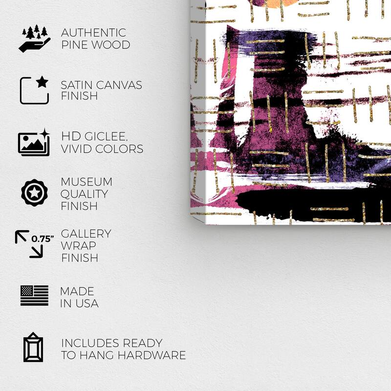 Wynwood Studio Canvas Abstract Cranberry Textile Repetition White and Modern & Contemporary Wall Art Canvas Print