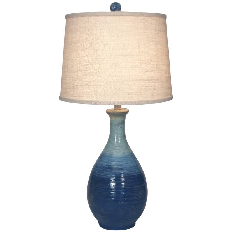 Coastal Ridged Teardrop Table Lamp - Bahama