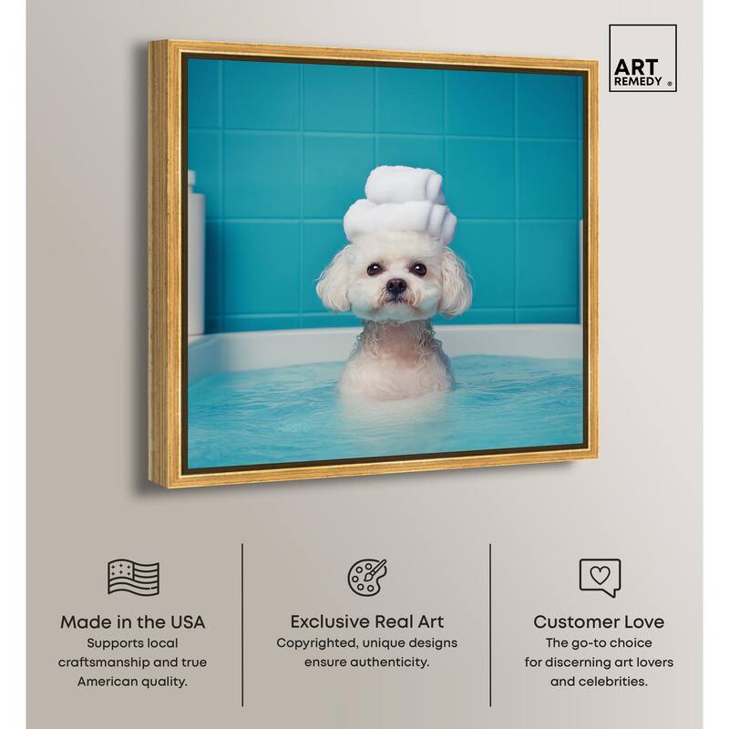 Fluff in the Tub Canvas by Art Remedy
