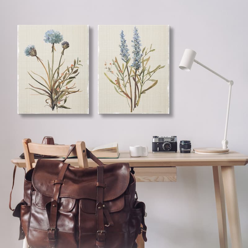 Stupell Natural Budding Blooms Canvas Wall Art Design By Carol Robinson (Set of 2)
