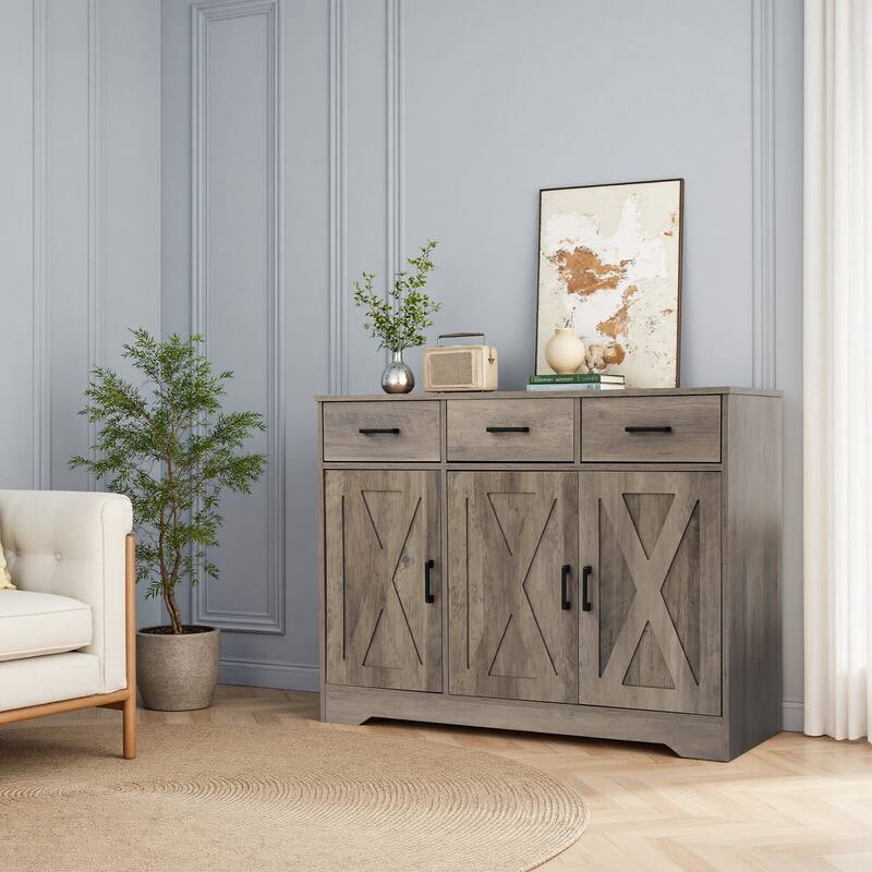 42.6" Wide TV Stand Console with 3 Storage Drawer