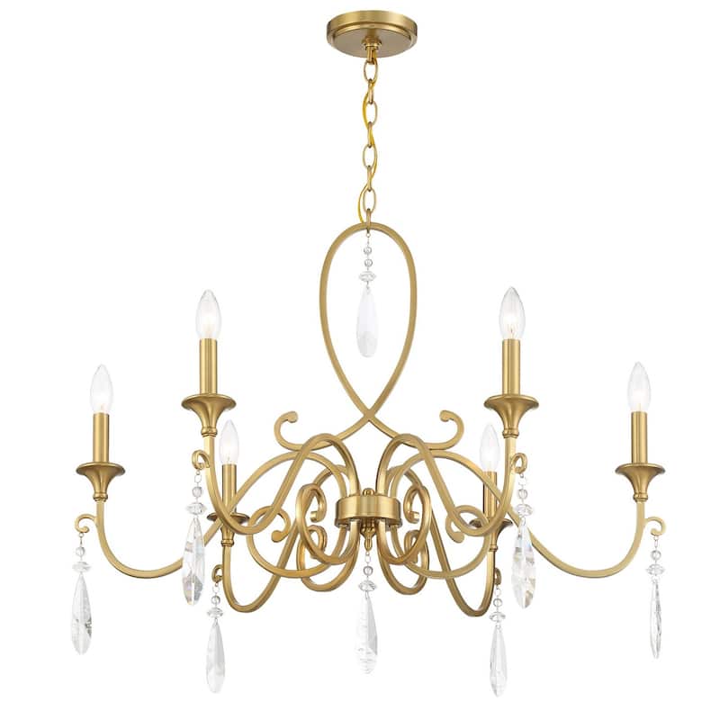 Fairchild 6-Light Chandelier in Warm Brass