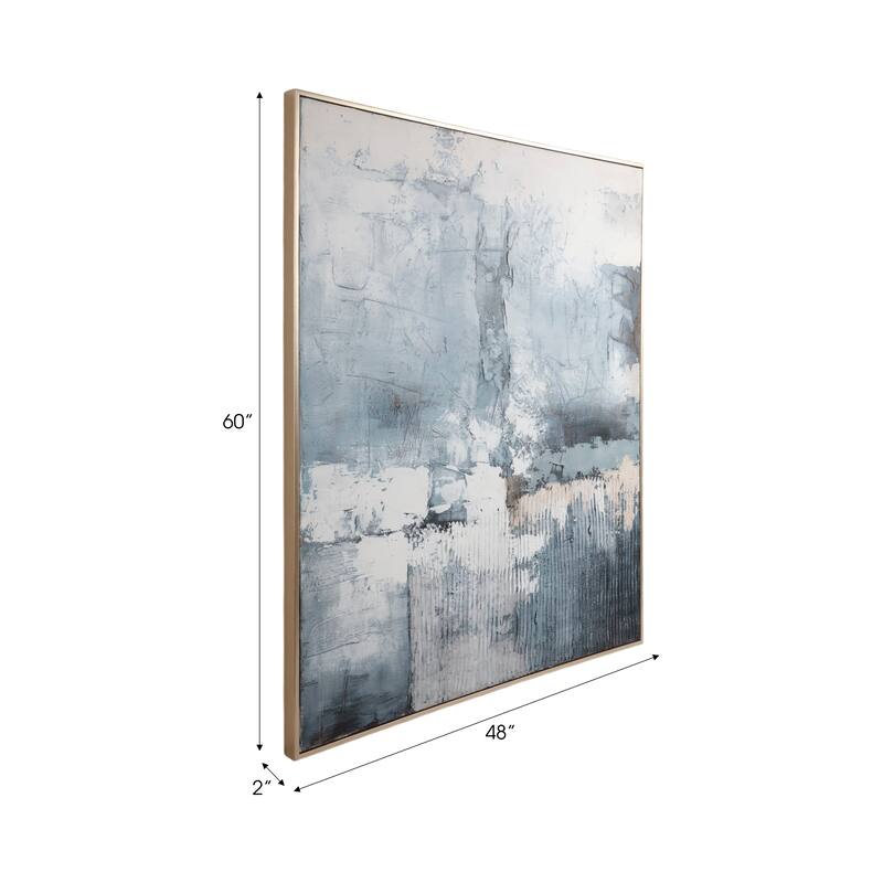 Canvas Art Print Wood Frame Abstract Texture Wall Decor - 60" Blue