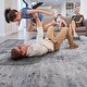 preview thumbnail 3 of 8, LOOM & LUXE Collection Silver/Blue Abstract Non-Shedding Area Rug