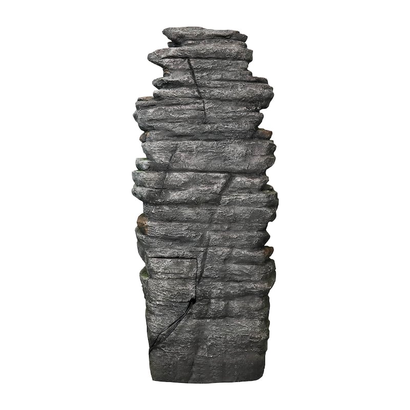 Large Outdoor Water Fountain - 47.2" H 9-Tier Outdoor Garden Fountain