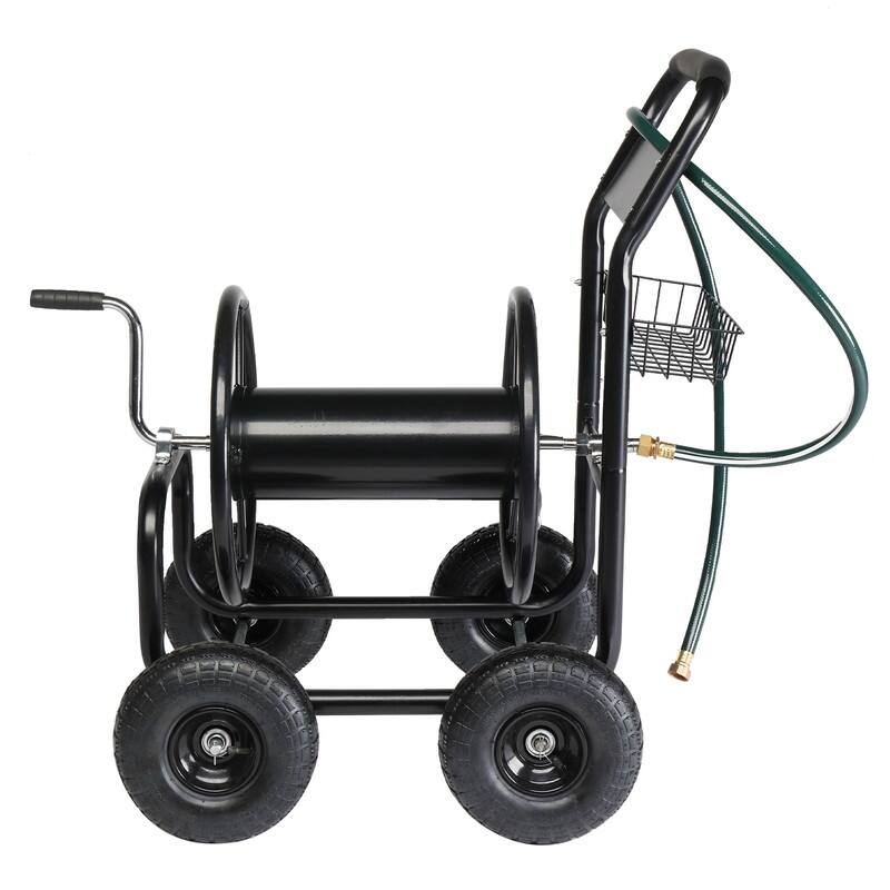 Iron Four-Wheel Hose Reel Cart