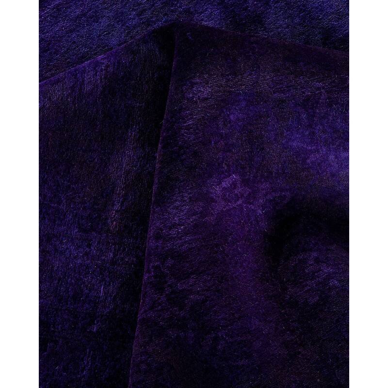 Overton Hand Knotted Wool Vintage Inspired Modern Contemporary Overdyed Purple Area Rug - 9' 3" x 17' 6"
