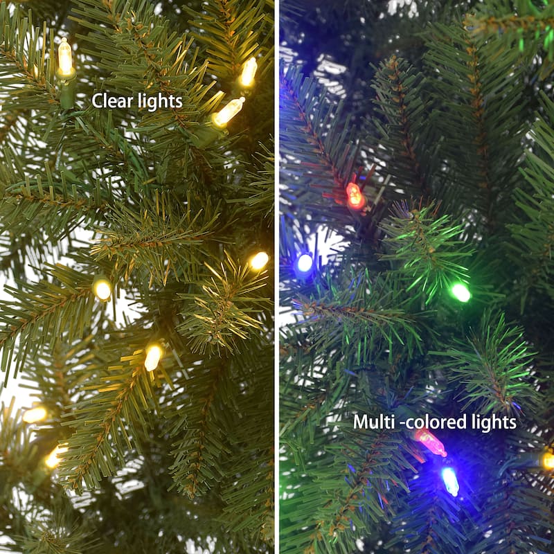 Puleo International 7.5 ft. Pre-Lit Fraser Fir Artificial Christmas Tree with 750 Dual Color LED Lights
