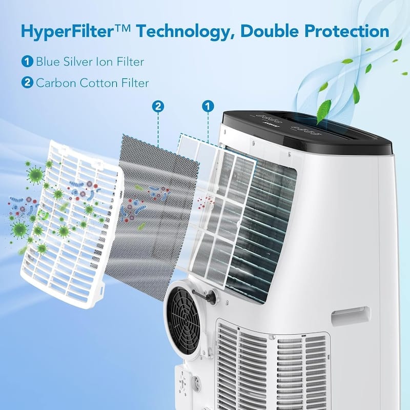 14000 BTU Portable Air Conditioner - Cools Rooms Up to 700 Sq