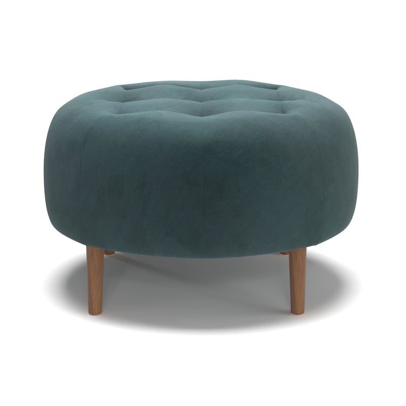 Bloomfield Round Performance Velvet Ottoman