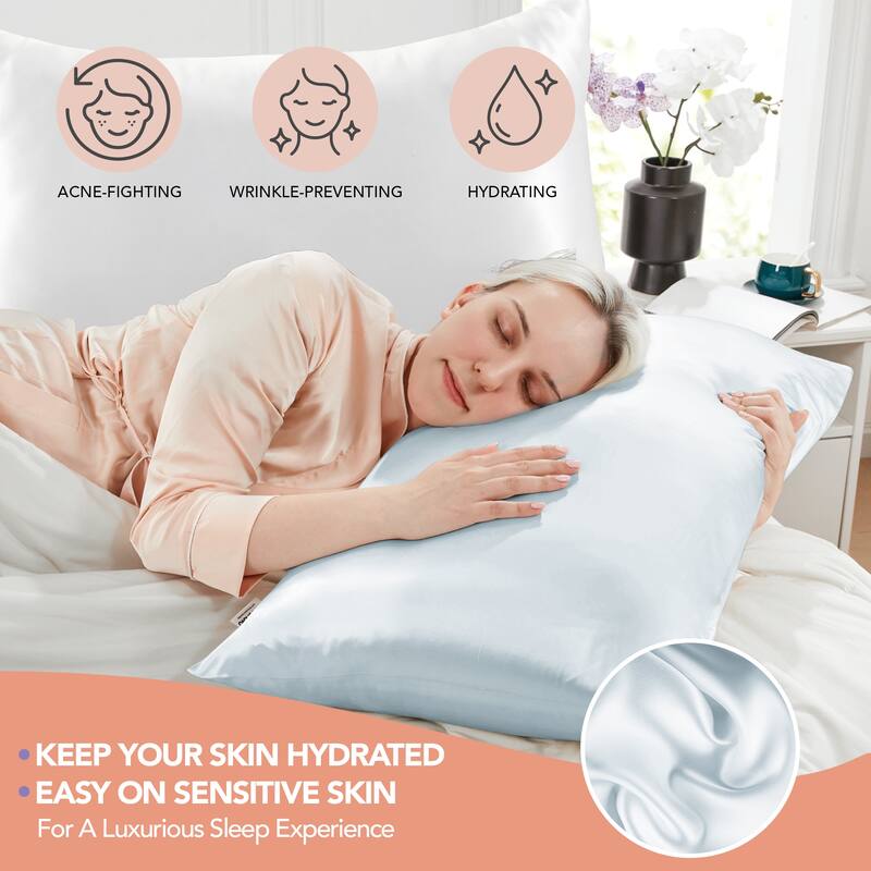 Deconovo 100% Pure Mulberry Silk Pillowcase With 22 Momme 6A High Grade Fibers