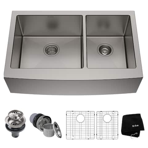 KRAUS Standart PRO Stainless Steel 33-inch 2-bowl Kitchen Sink