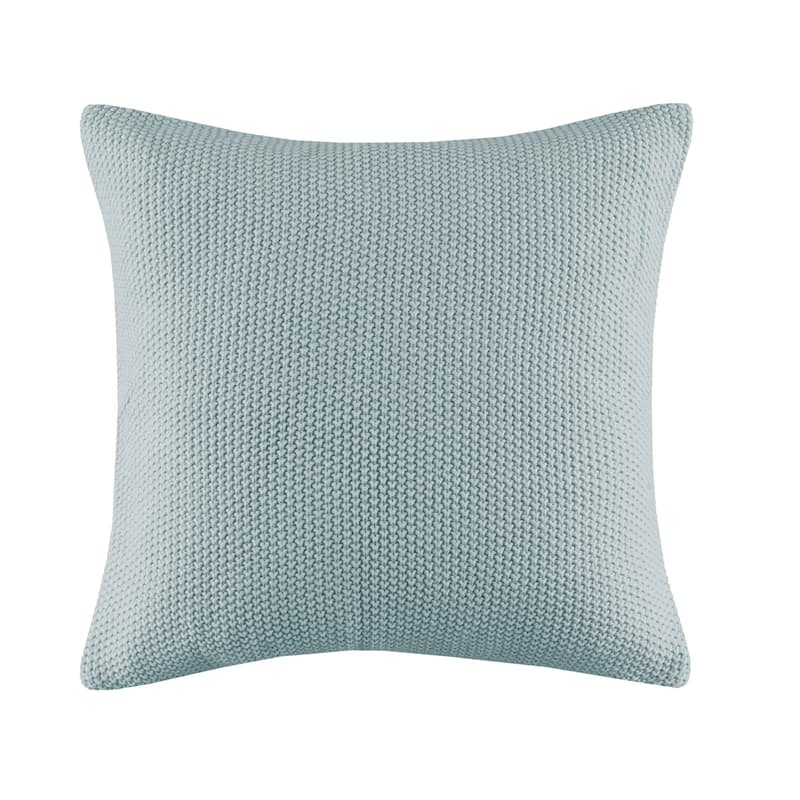 INK+IVY Bree Knit Square Pillow Cover - Light Blue