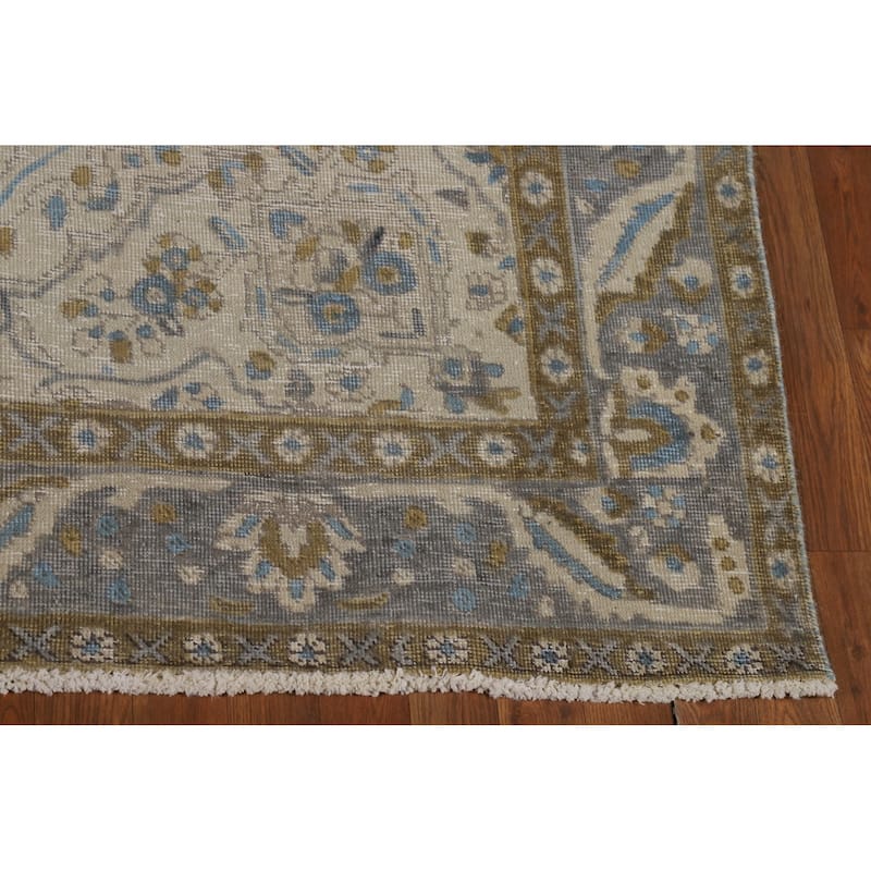 Tabriz Persian Area Rug Handmade Beige Wool Carpet - 6'7"x 9'8"